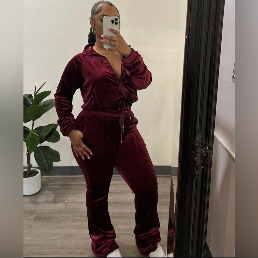 Velvet pants set